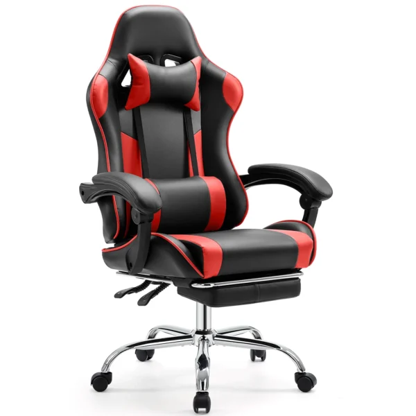 Gaming Chair Adjustable Swivel with Headrest and Lumbar