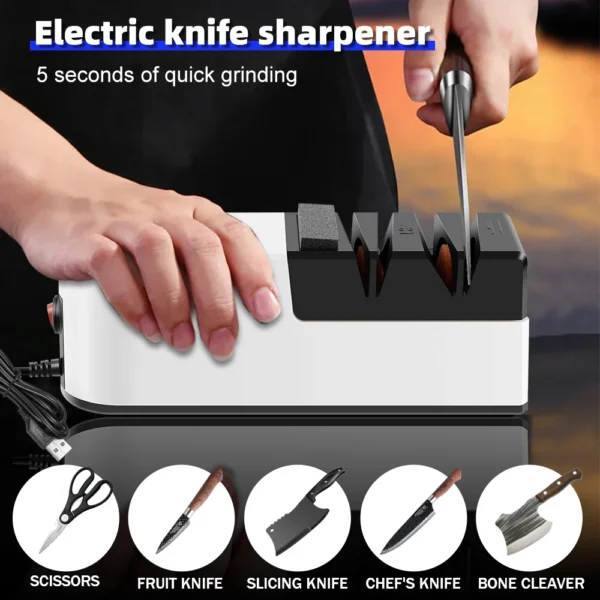 Knife Sharpener Portable Electric Non-slip