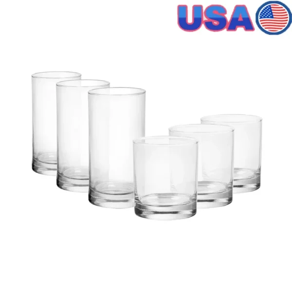 12 Piece Clear Drinkware Set Easy to Clean Tableware