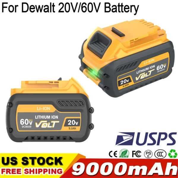 DeWalt 20v 60v Max Flexvolt 9ah Lithium-ion Battery