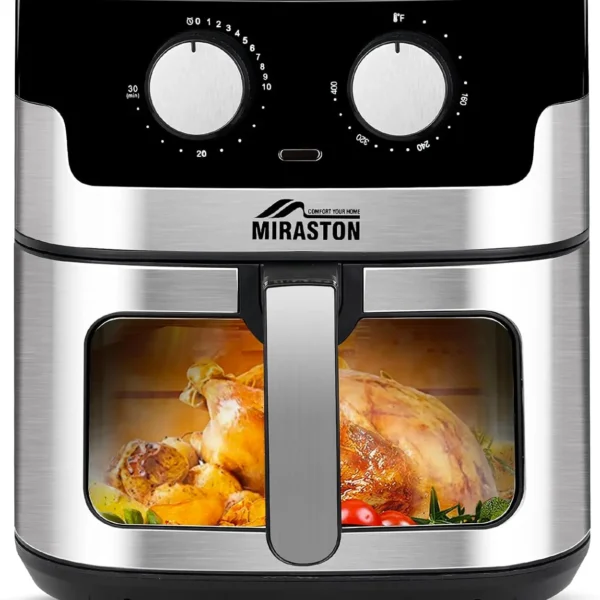 8.5QT Air Fryer, Visual Window, Dials Stainless Steel