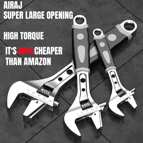 3Pcs Adjustable Wrench Tool Set
