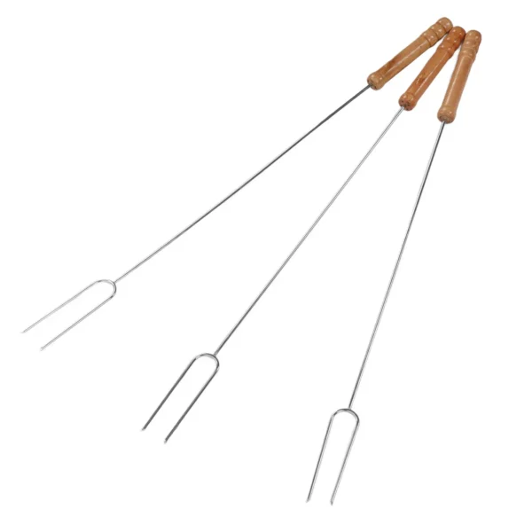 3Pcs 47.2cm Barbecue Forks Stainless Steel