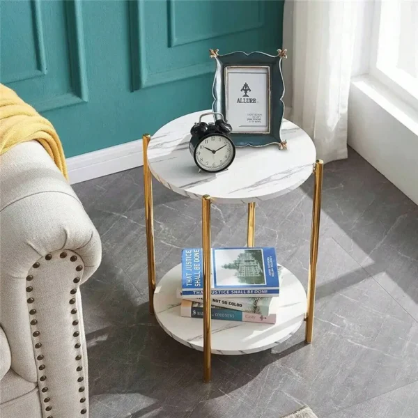 Marble Coffee Table Modern Sofa Side End Table