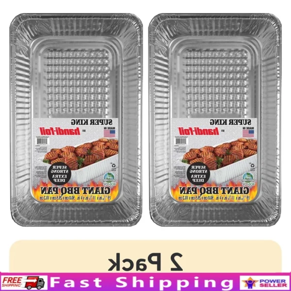 2 Pack Aluminum Extra Deep BBQ Pasta Pan