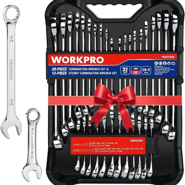 32-Piece SAE & Metric Combination Wrench Set