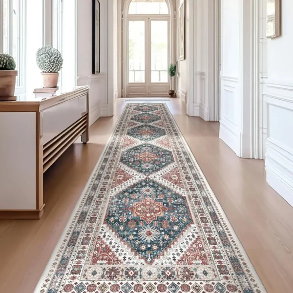 VIKAMA Boho Persian Flannel Carpet Kitchen Floor