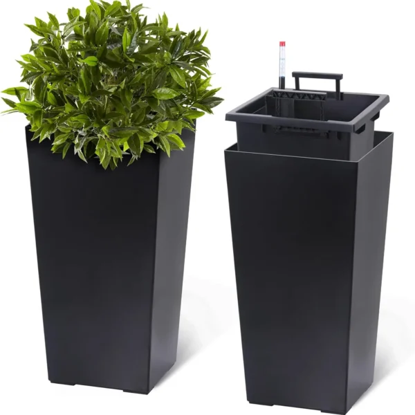 2 PCS 22.4 Inch Planter Indoor ＆ Outdoor