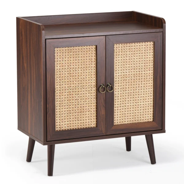 Sideboard Cabinet with Storage, Rattan Doors